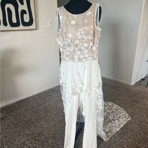 White Floral Lace Jumpsuit
